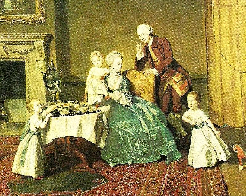 Johann Zoffany lord willoughby and his family, c. France oil painting art